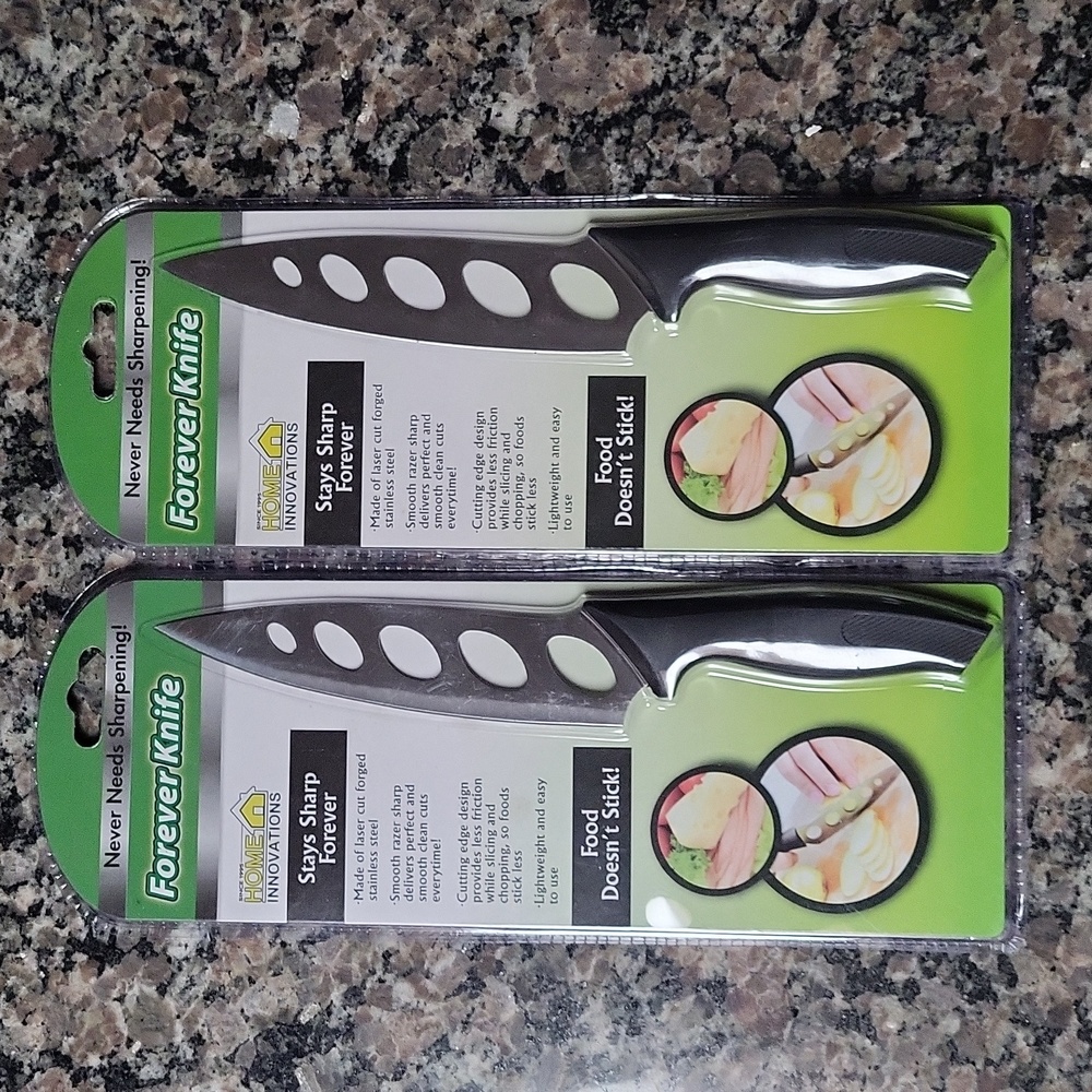 Lot of 2 Tekno Forever Knife Stainless Steel stays sharp forever new light